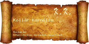 Kollár Kornélia névjegykártya
